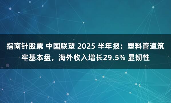 指南针股票 中国联塑 2025 半年报:塑料管道筑牢基本盘,海外收入增长29.5% 显韧性